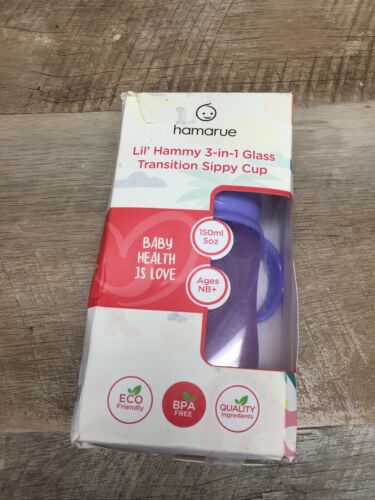 AS-IS READ DESCRIPTION Hamarue 3-in-1 Transition Silicone Coated Glass Sippy Cup (6922747347127)
